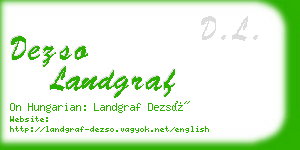 dezso landgraf business card